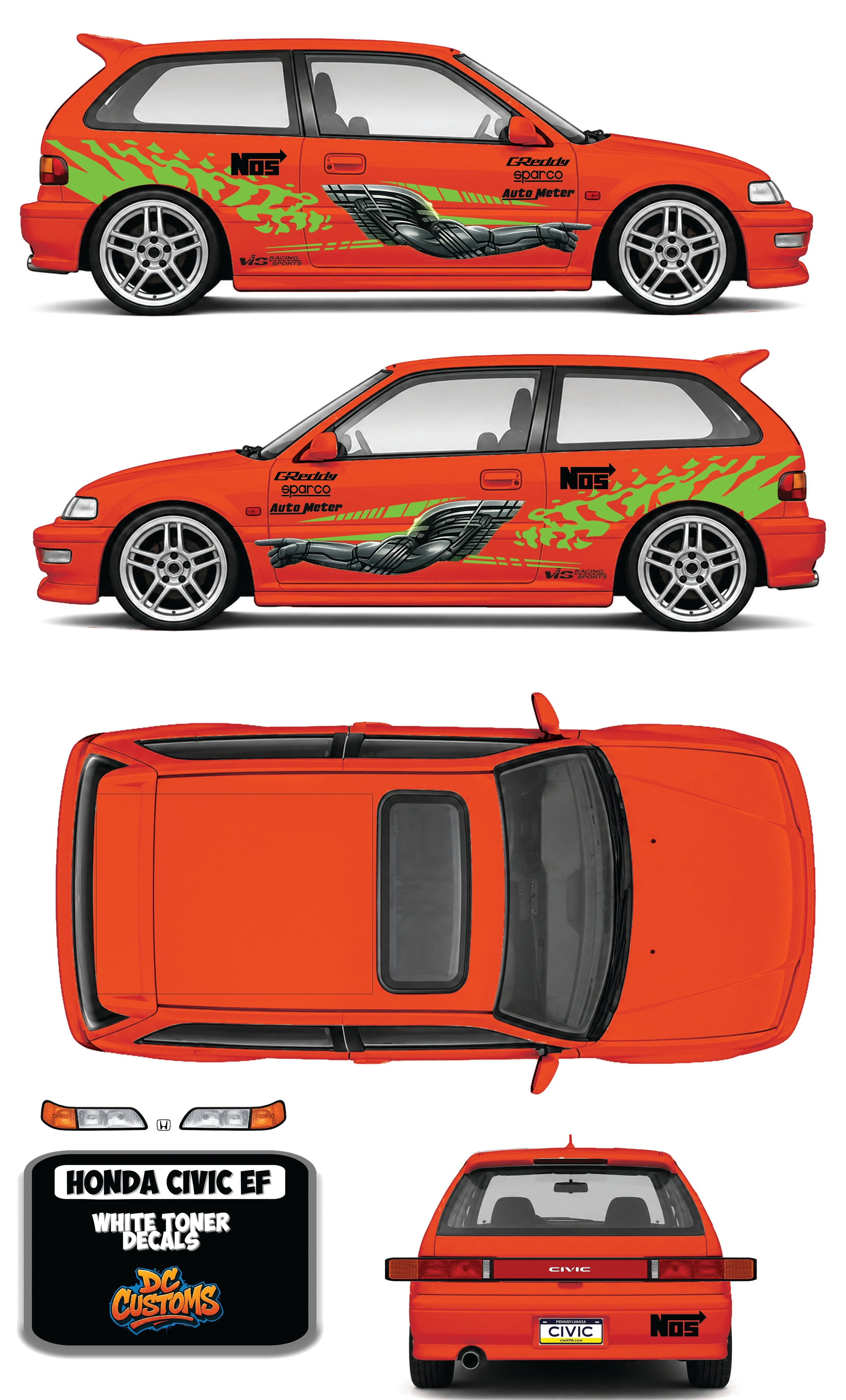 HONDA CIVIC EF DECALS