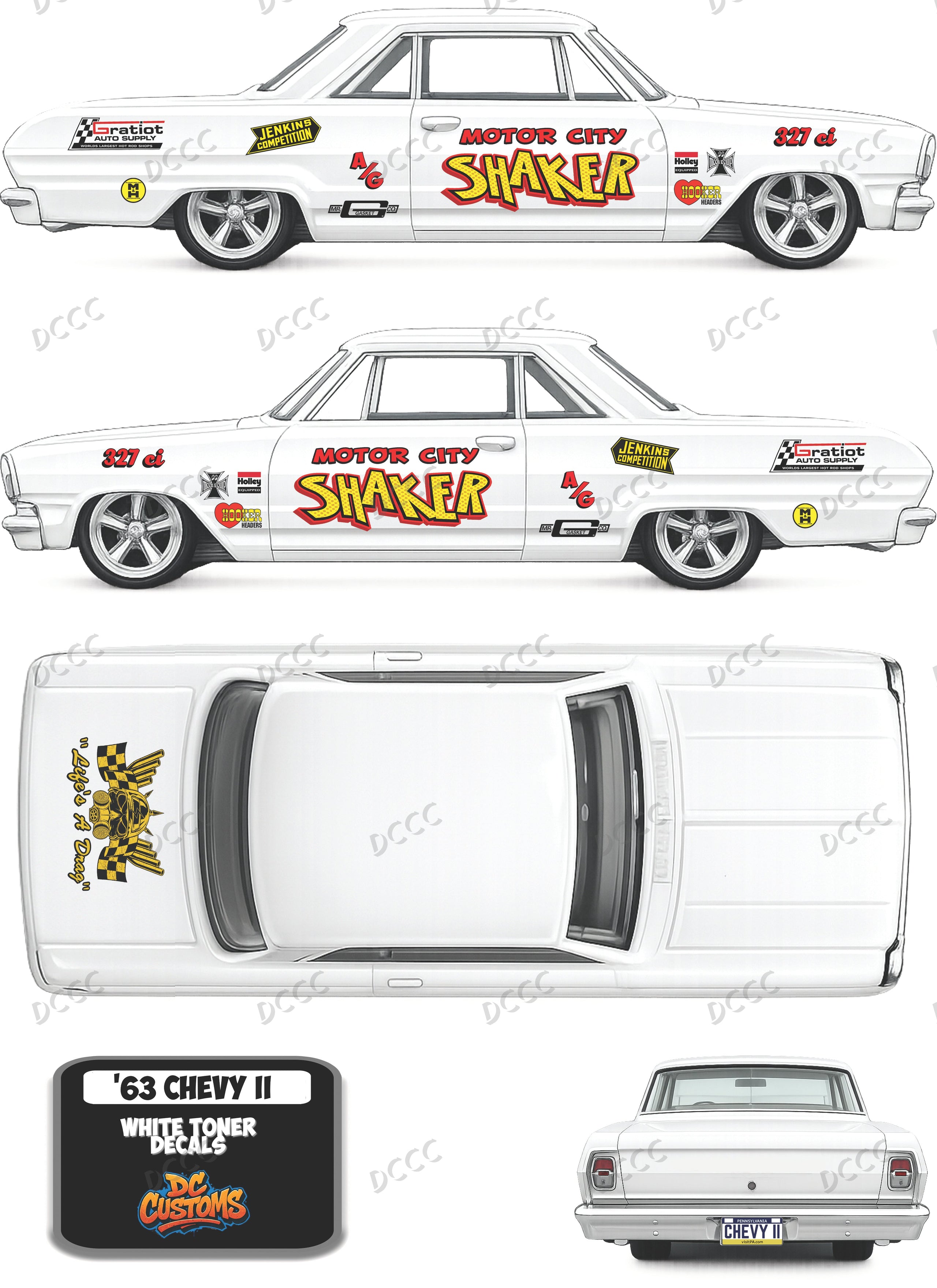 63 CHEVY II  DECALS