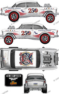 55 CHEVY GASSER (WHITE TONER) 250TH ANNIVERSARY DECALS