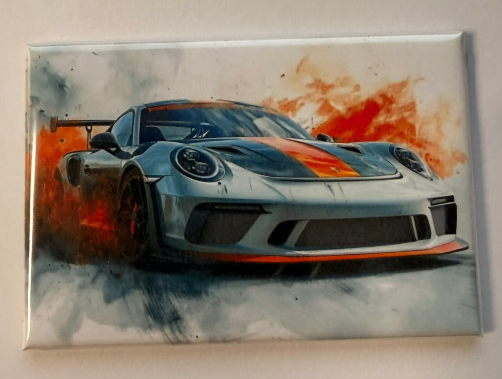 ABSTRACT PORSCHE MAGNET