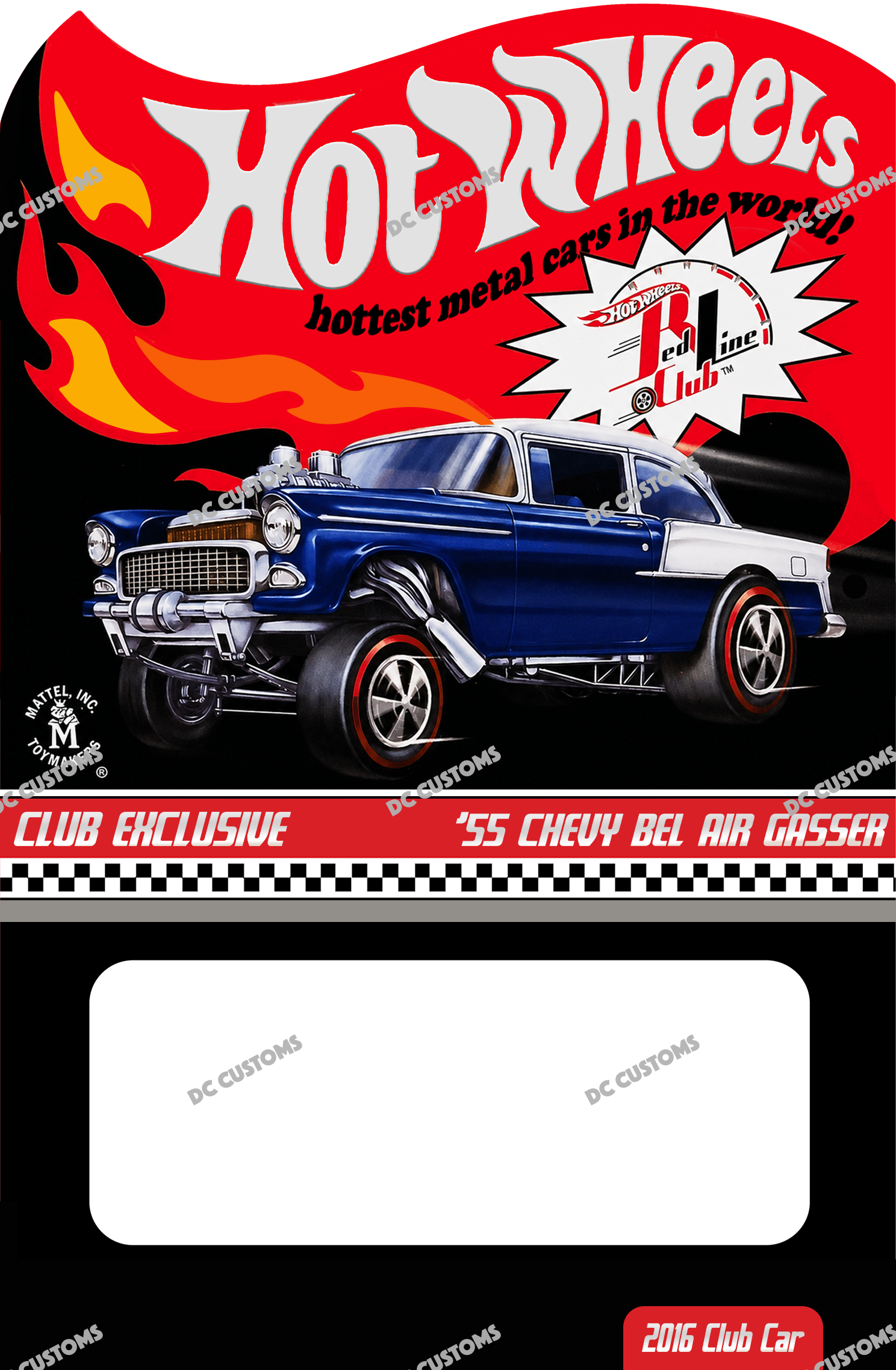 CUSTOM CARD FOR HW 55 CHEVY GASSER BLUE RLC