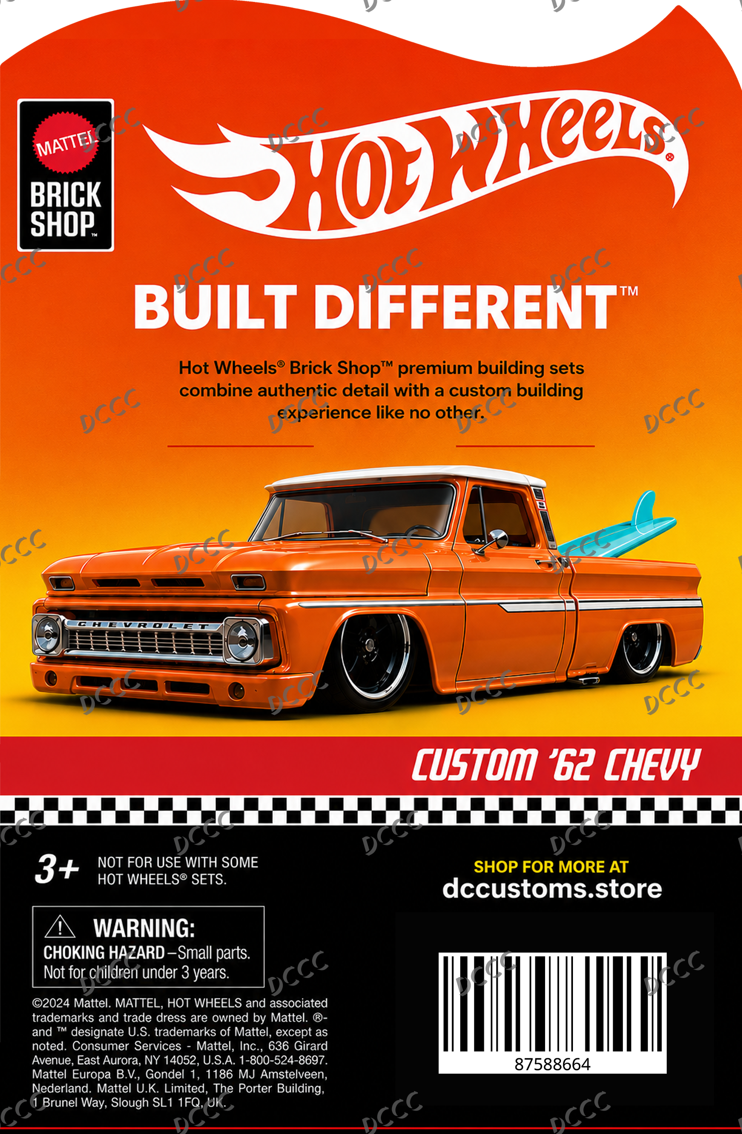 HOT WHEELS BRICK SHOP '62 CHEVY CARD V2