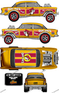 55 CHEVY GASSER (WHITE TONER) DECALS BUCEE