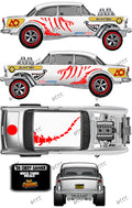 55 CHEVY GASSER (WHITE TONER) DECALS BUSHI REX