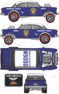55 CHEVY GASSER (WHITE TONER) DECALS COP ROD