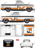 83 CHEVY SILVERADO (WHITE TONER) DECALS FRAM