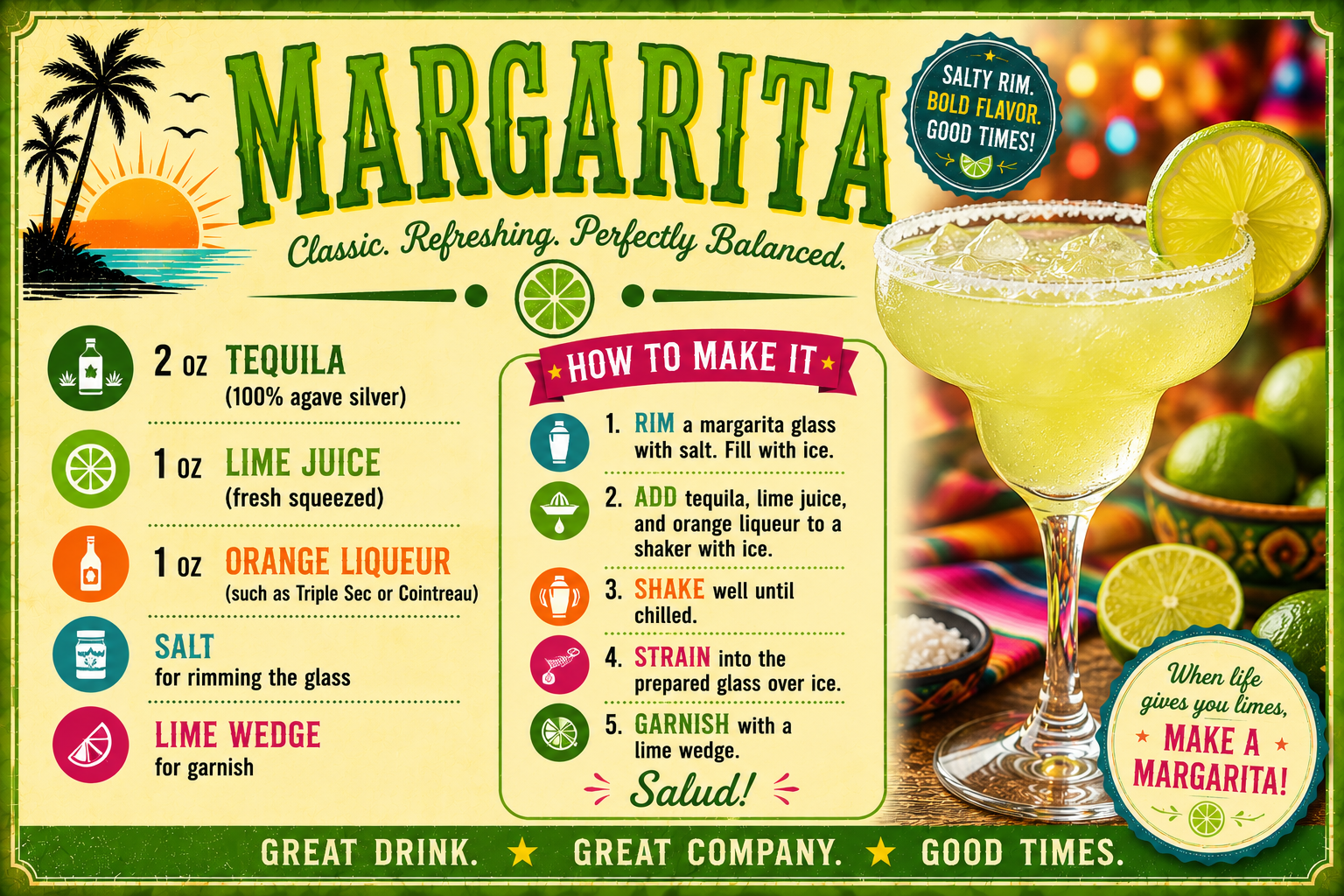 MARGARITA RECIPE MAGNET