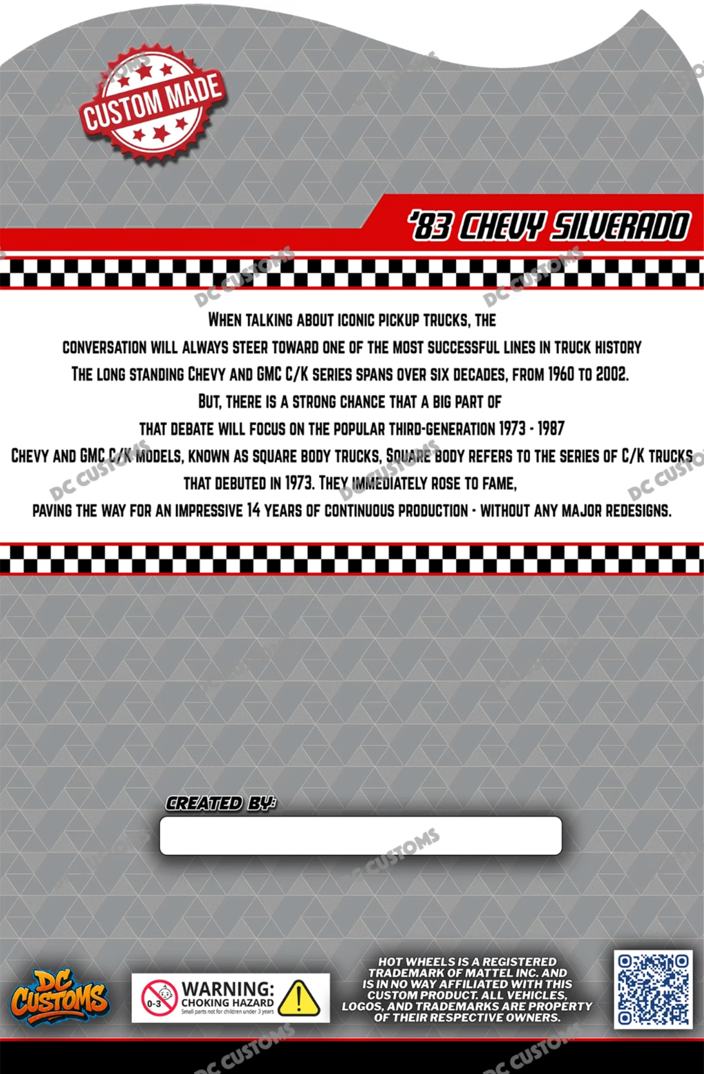 CUSTOM CARD FOR HW K-MART EXCLUSIVE SILVERADO