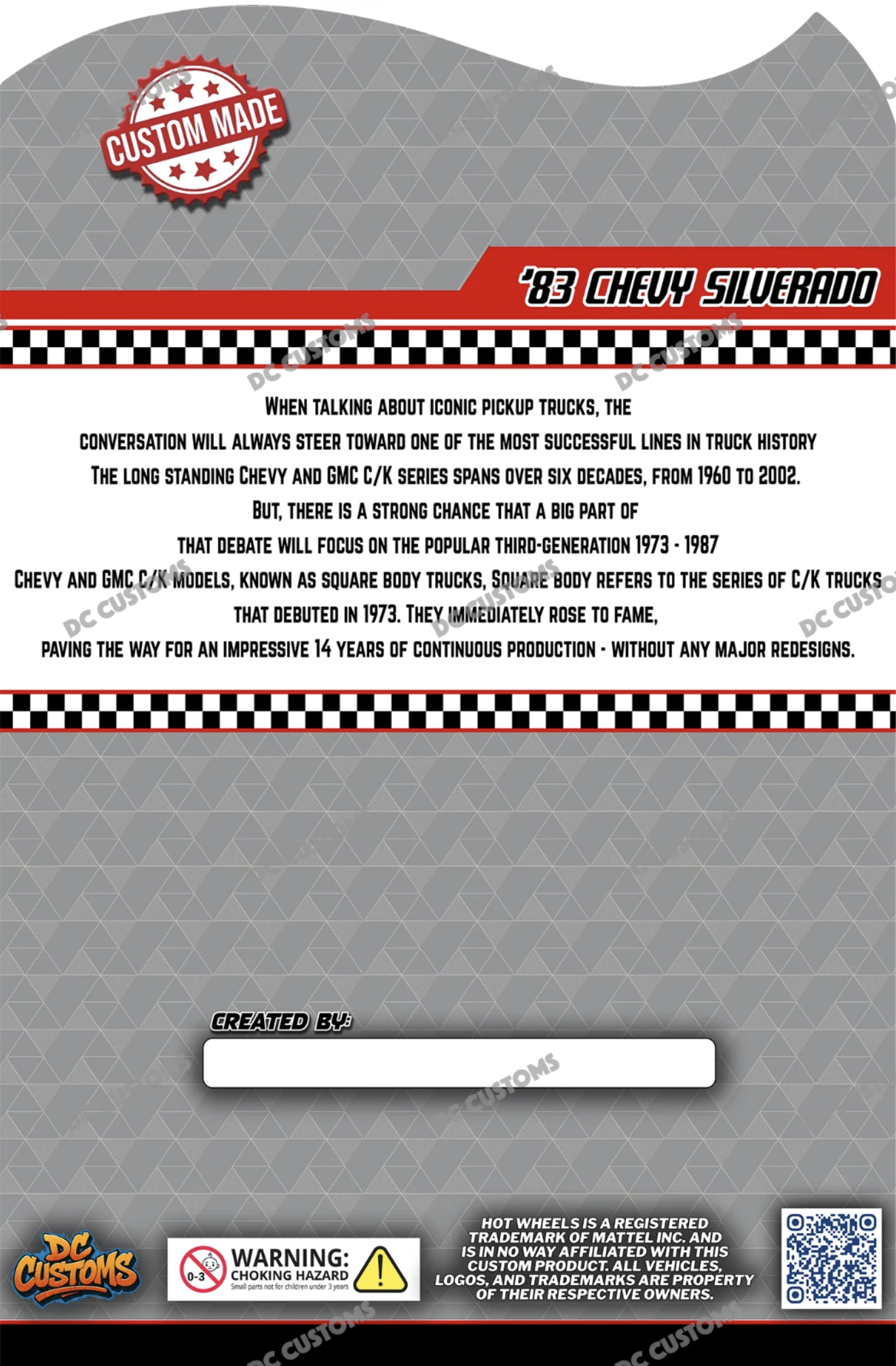 CUSTOM CARD FOR HW K-MART EXCLUSIVE SILVERADO