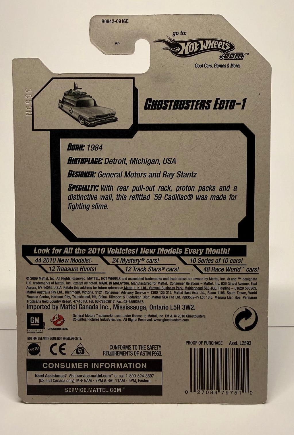 HOT WHEELS 2010 FACTORY SEALED ECTO-1