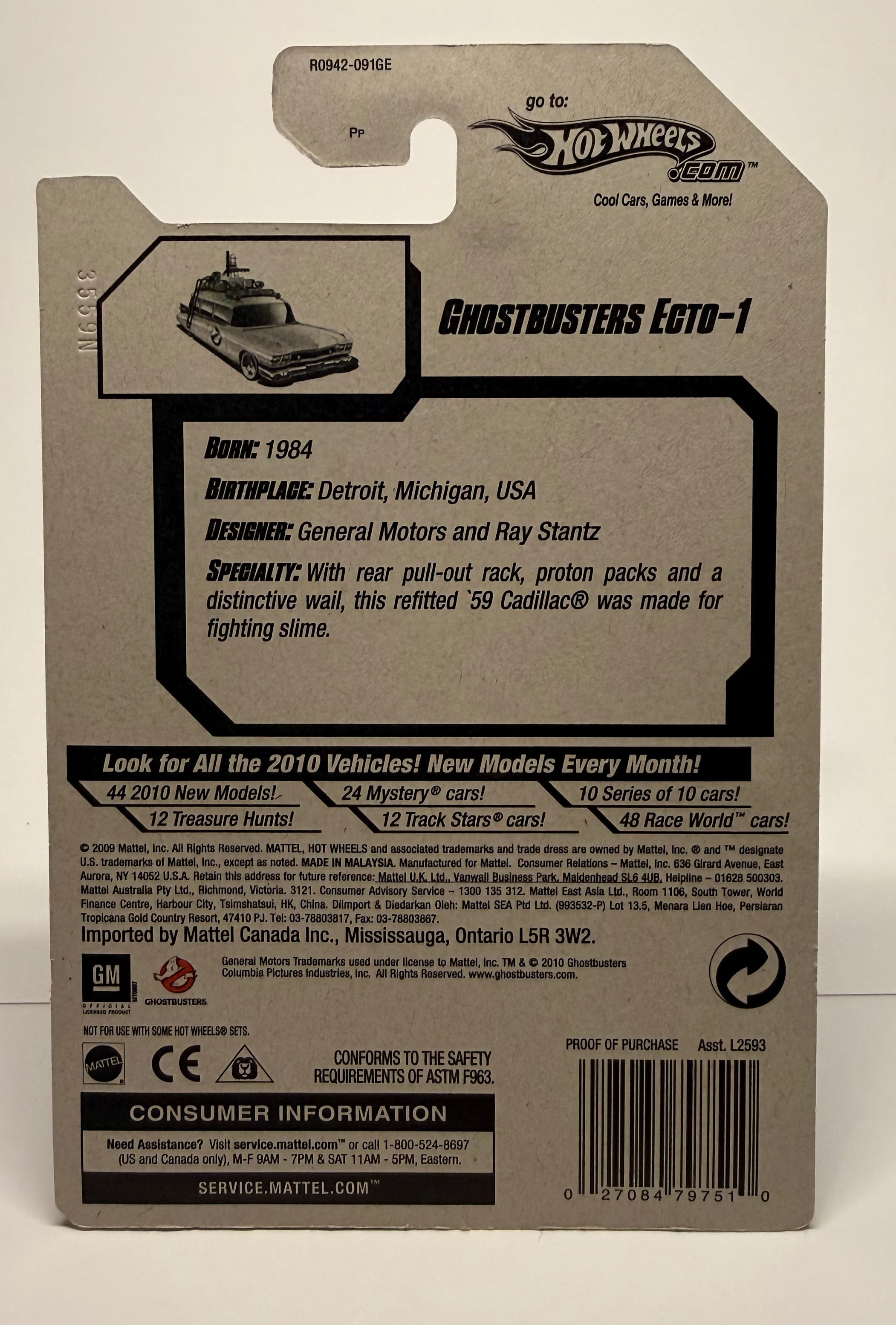 HOT WHEELS 2010 FACTORY SEALED ECTO-1