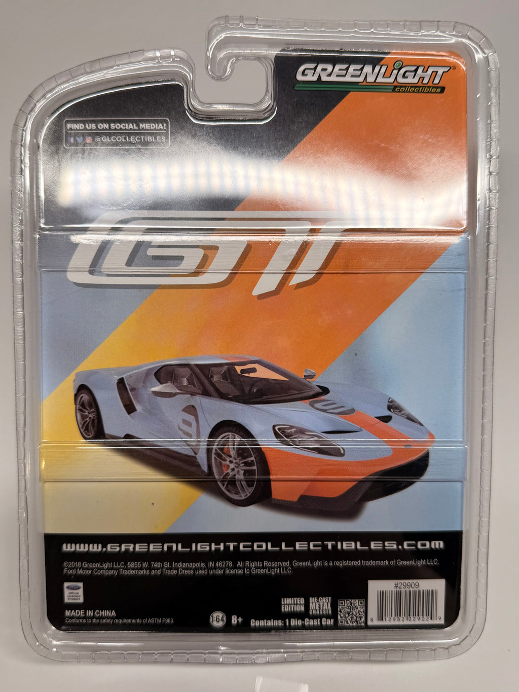 GREENLIGHT HOBBY EXCLUSIVE 2019 FORD GT HERITAGE EDITION (CHASE)
