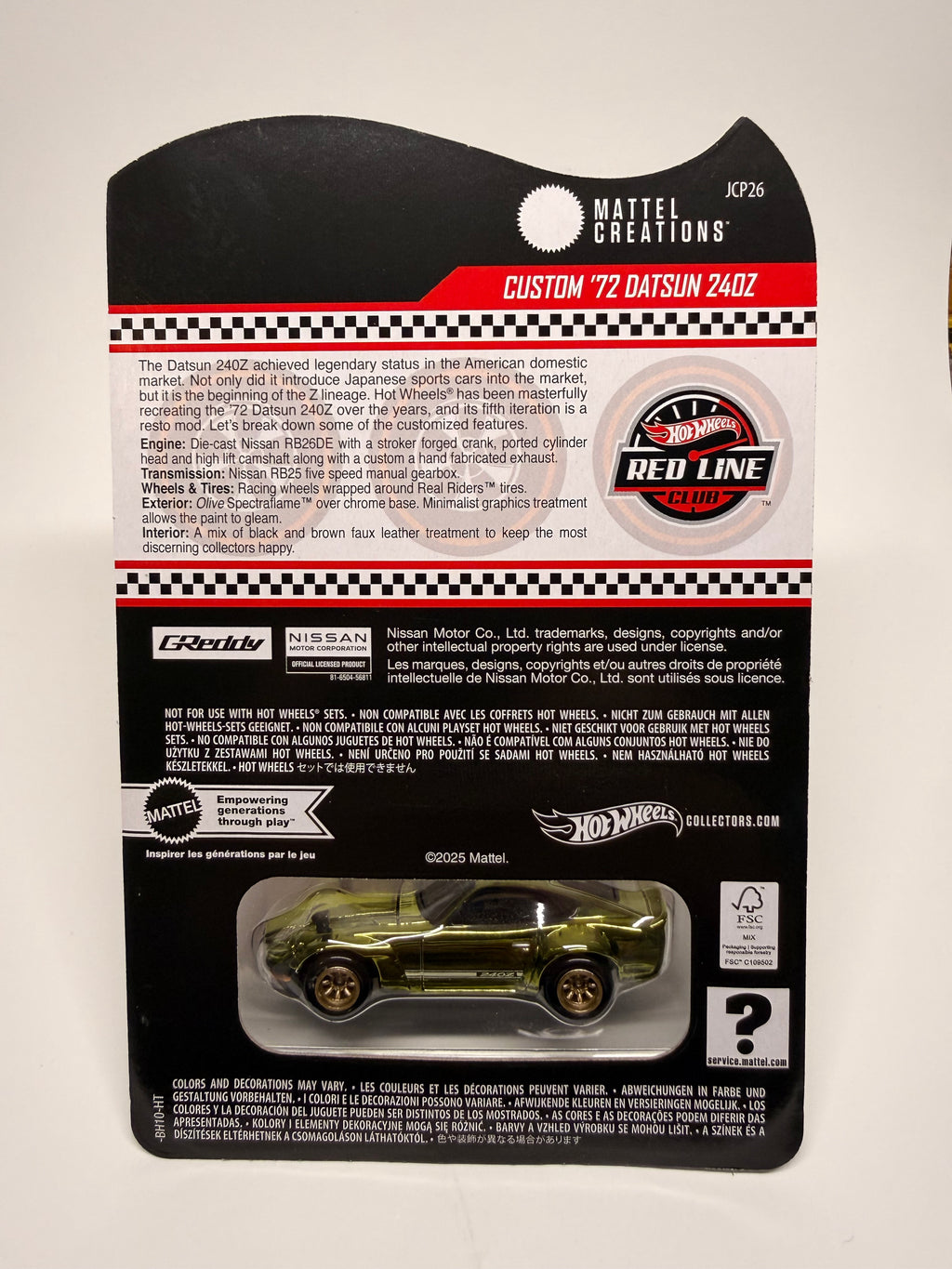 HOT WHEELS RLC CUSTOM '72 DATSON 240Z