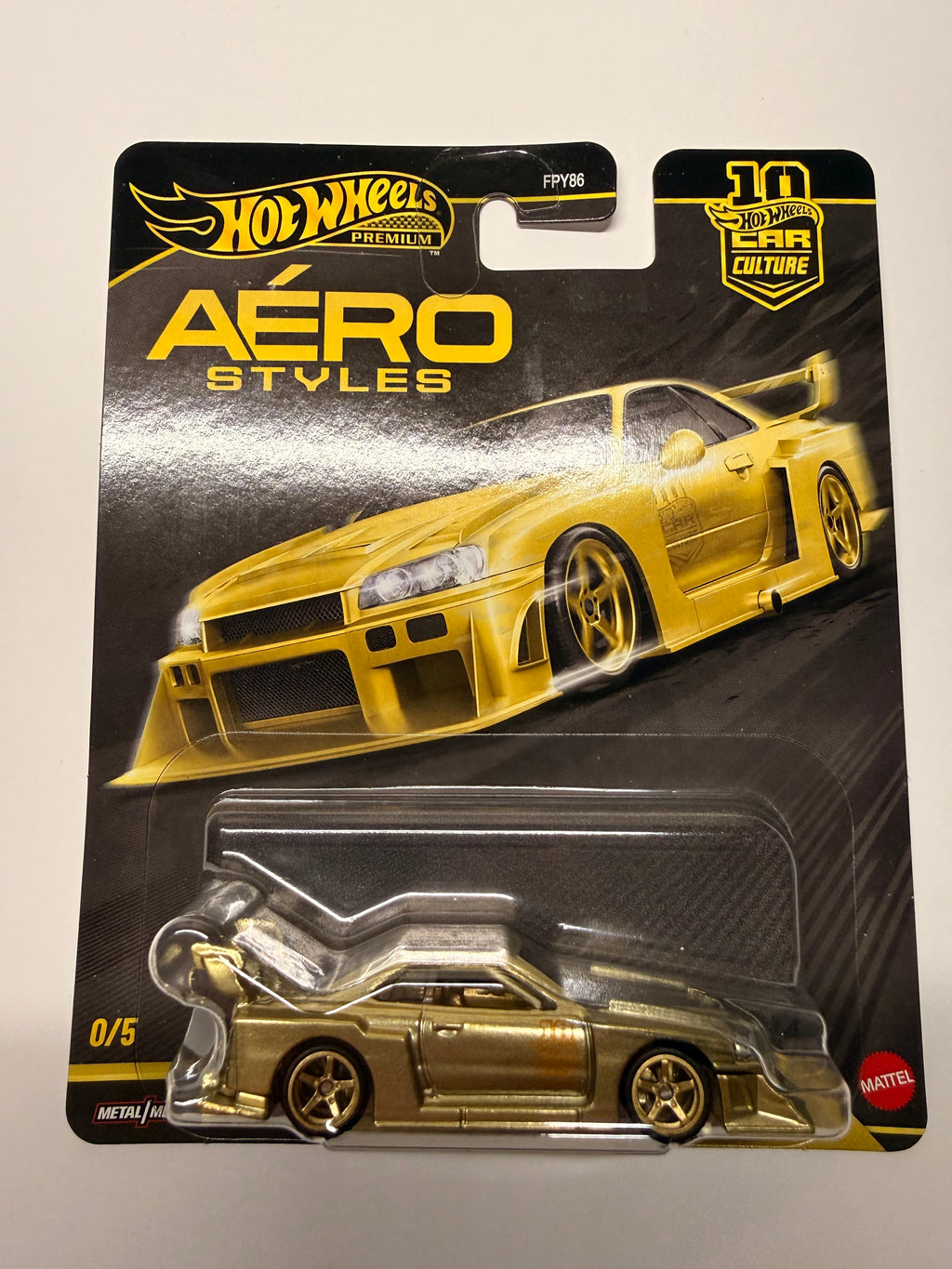 HOT WHEELS AERO STYLES GOLD CHASE SKYLINE R34