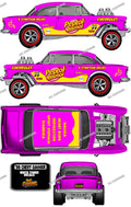 55 CHEVY GASSER (WHITE TONER) DECALS PEPTO
