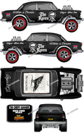 55 CHEVY GASSER (WHITE TONER ) THE RAVEN