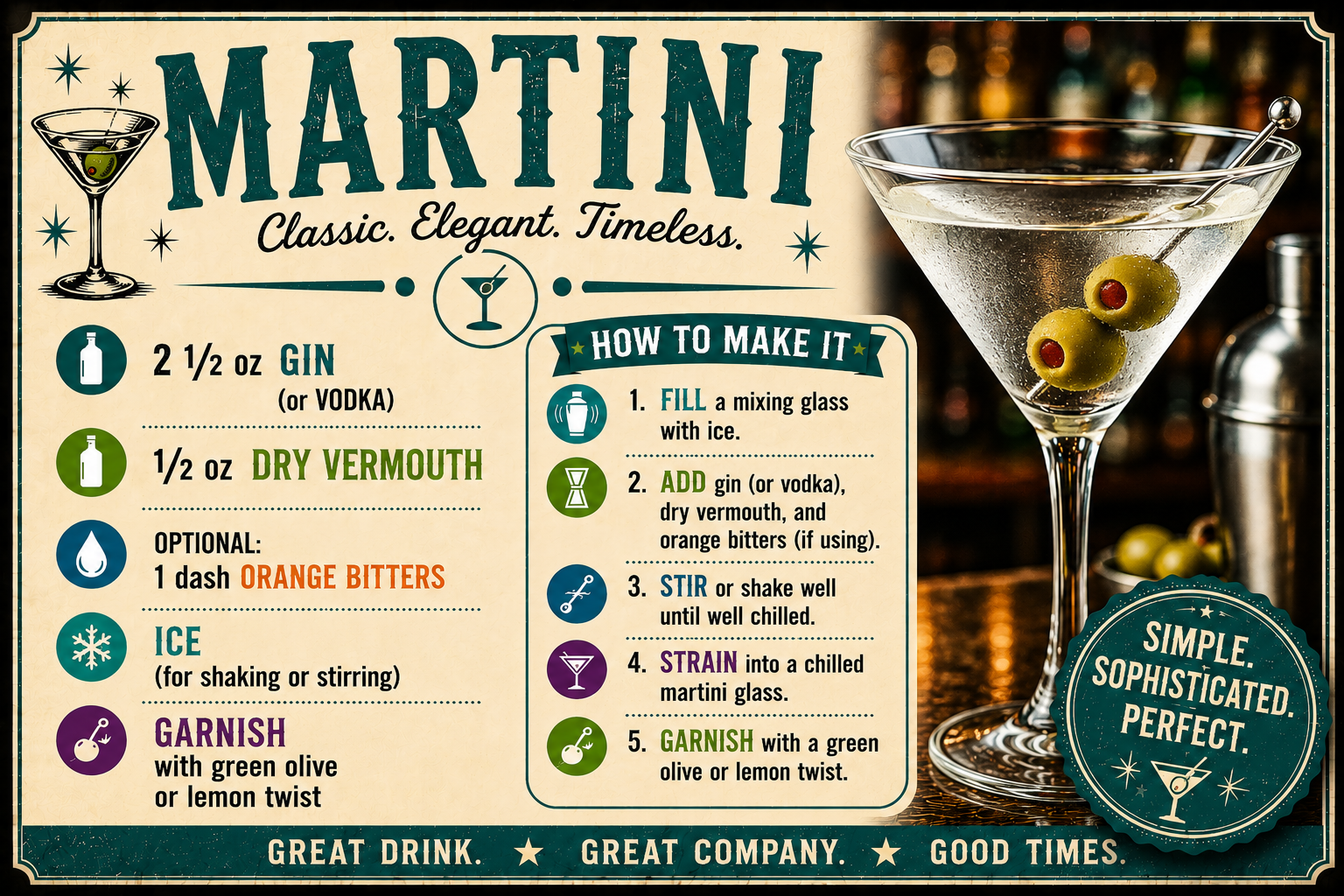 MARTINI RECIPE MAGNET