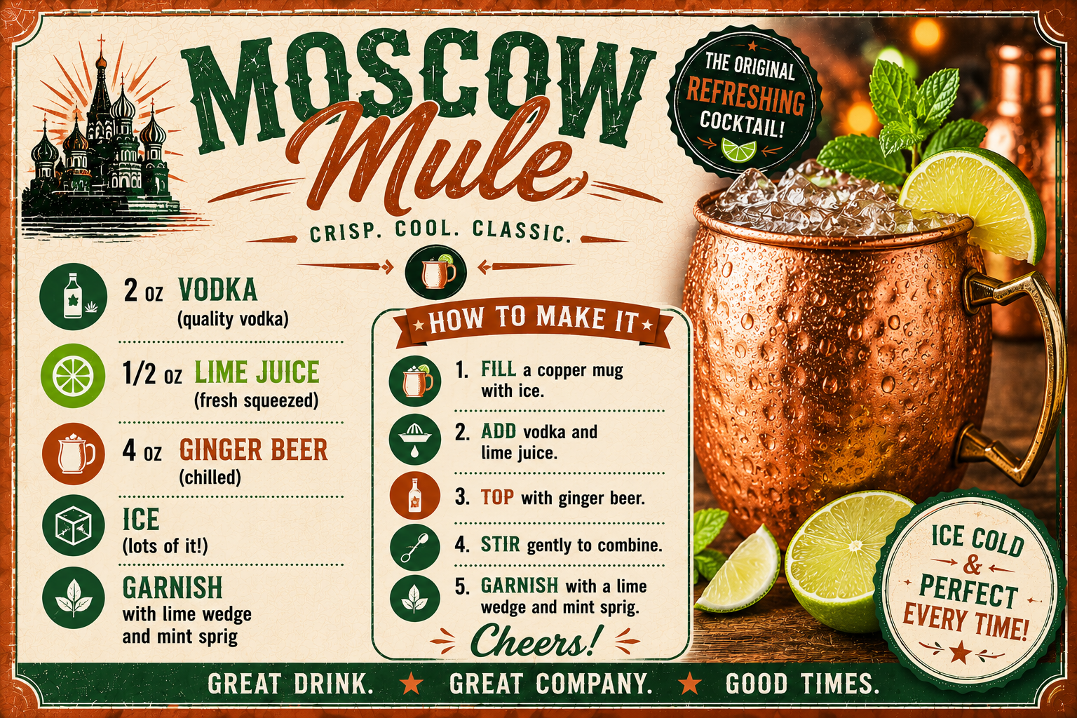 MOSCOW MULE RECIPE MAGNET