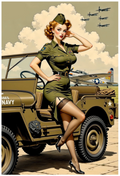 PIN UP GIRL WWII NAVY MAGNET