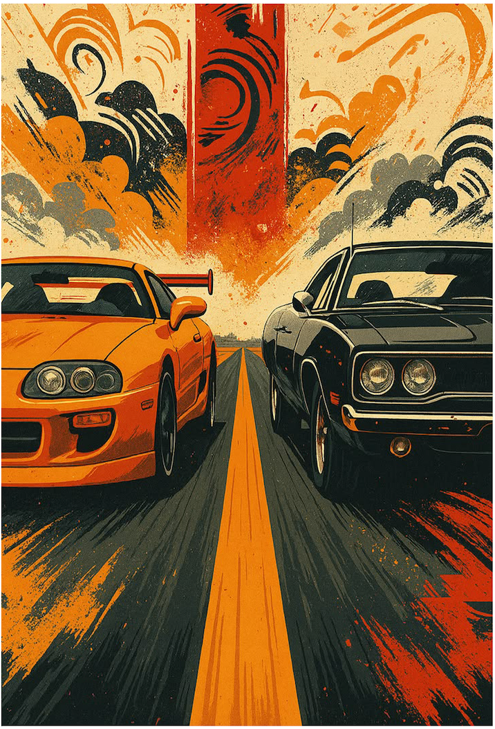 F&F SUPRA AND CHARGER MAGNET