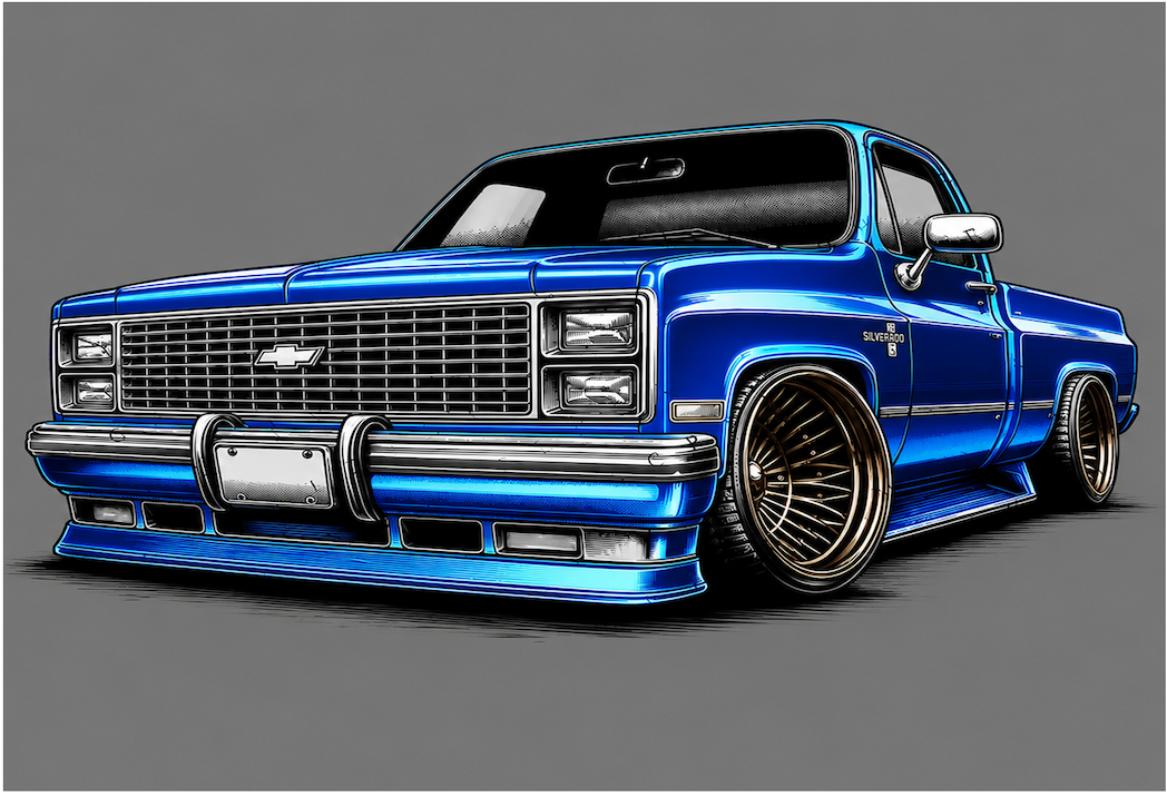 BLUE SQUARE BODY SILVERADO