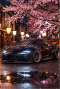 TOYOTA SUPRA NIGHT TIME CHERRY BLOSSOM MAGNET