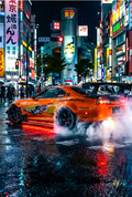F&F ORANGE SUPRA BURNOUT MAGNET
