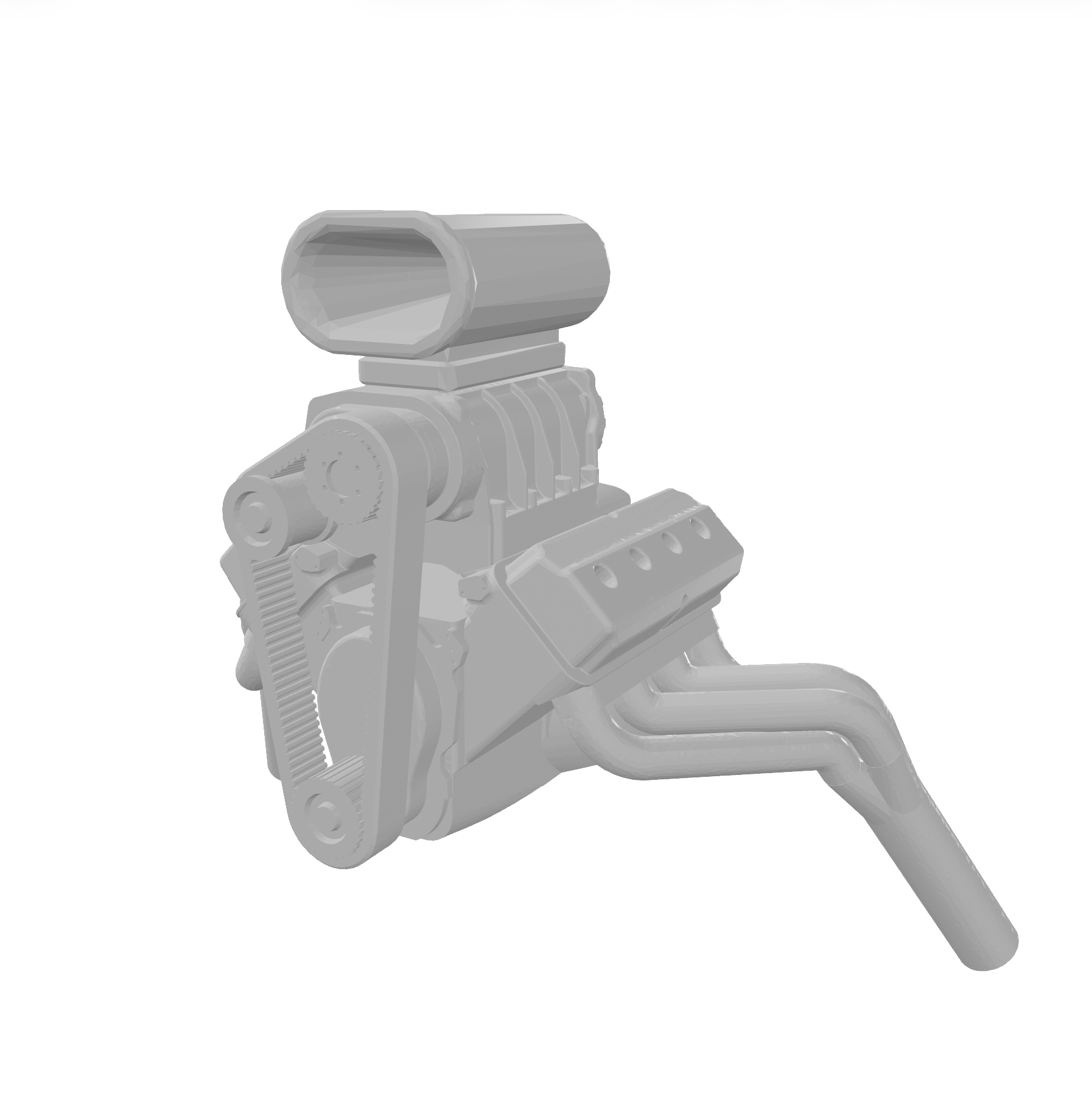 1:64 SCALE SBC ENGINE WITH EXHAUST PIPES