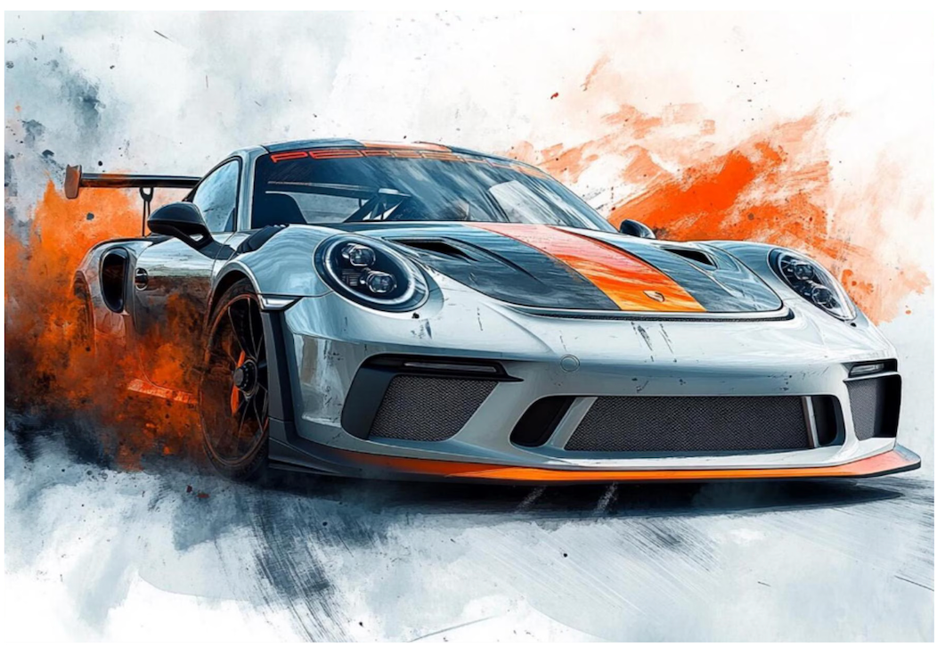 ABSTRACT PORSCHE MAGNET