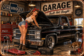 VINTAGE GARAGE WITH SILVERADO
