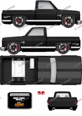 83 CHEVY SILVERADO (WHITE TONER) DECALS BRICK SHOP