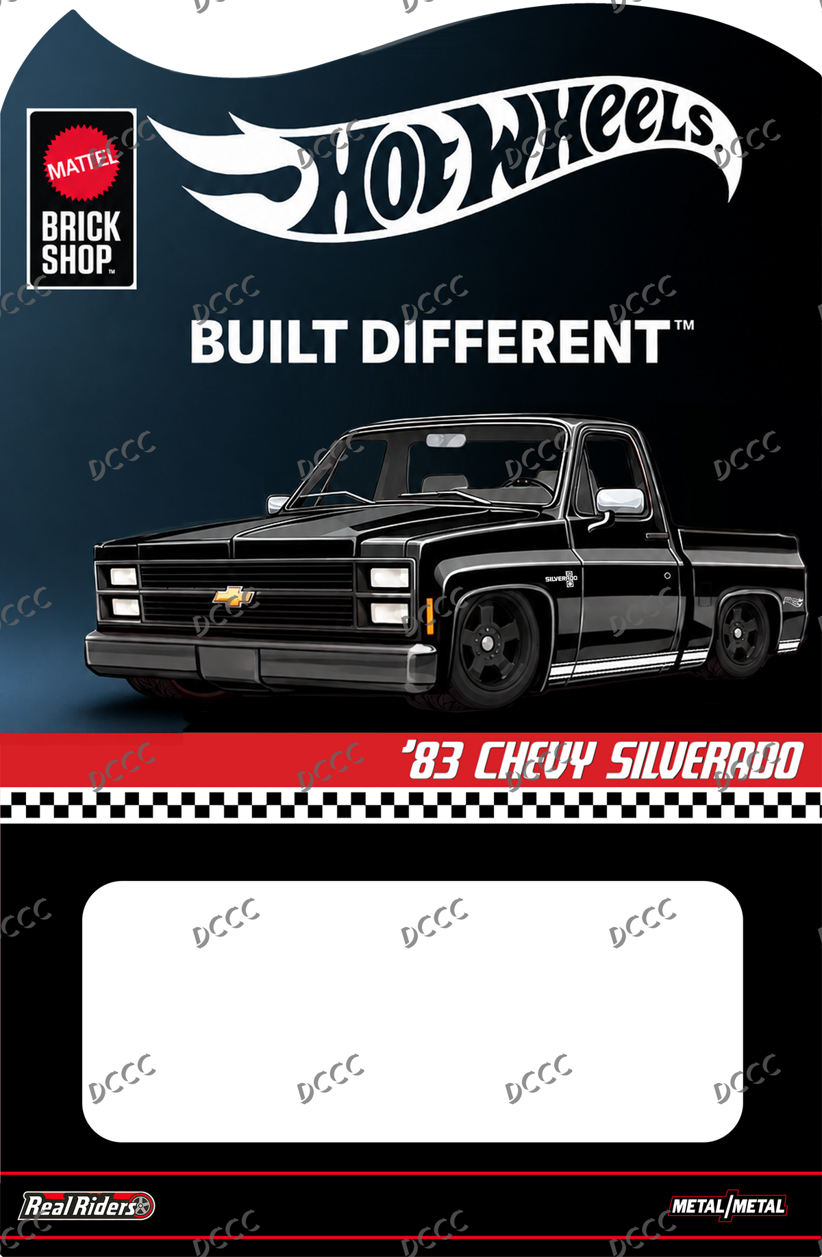 CUSTOM CARD FOR HOT WHEELS BRICK SHOP SILVERADO