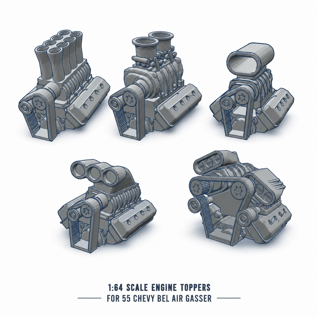 55 CHEVY GASSER ENGINES (3D PRINTED RESIN)