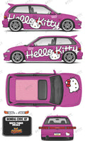 HONDA CIVIC EF (WHITE TONER) DECALS HELLO KITTY