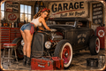 VINTAGE GARAGE WITH GIRL MAGNET