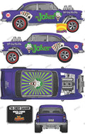 55 CHEVY GASSER (WHITE TONER) DECALS THE JOKER