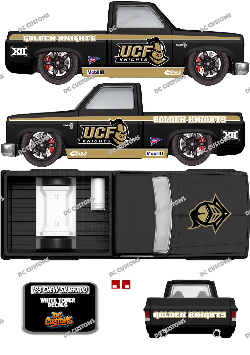 83 CHEVY SILVERADO (WHITE TONER) DECALS UCF
