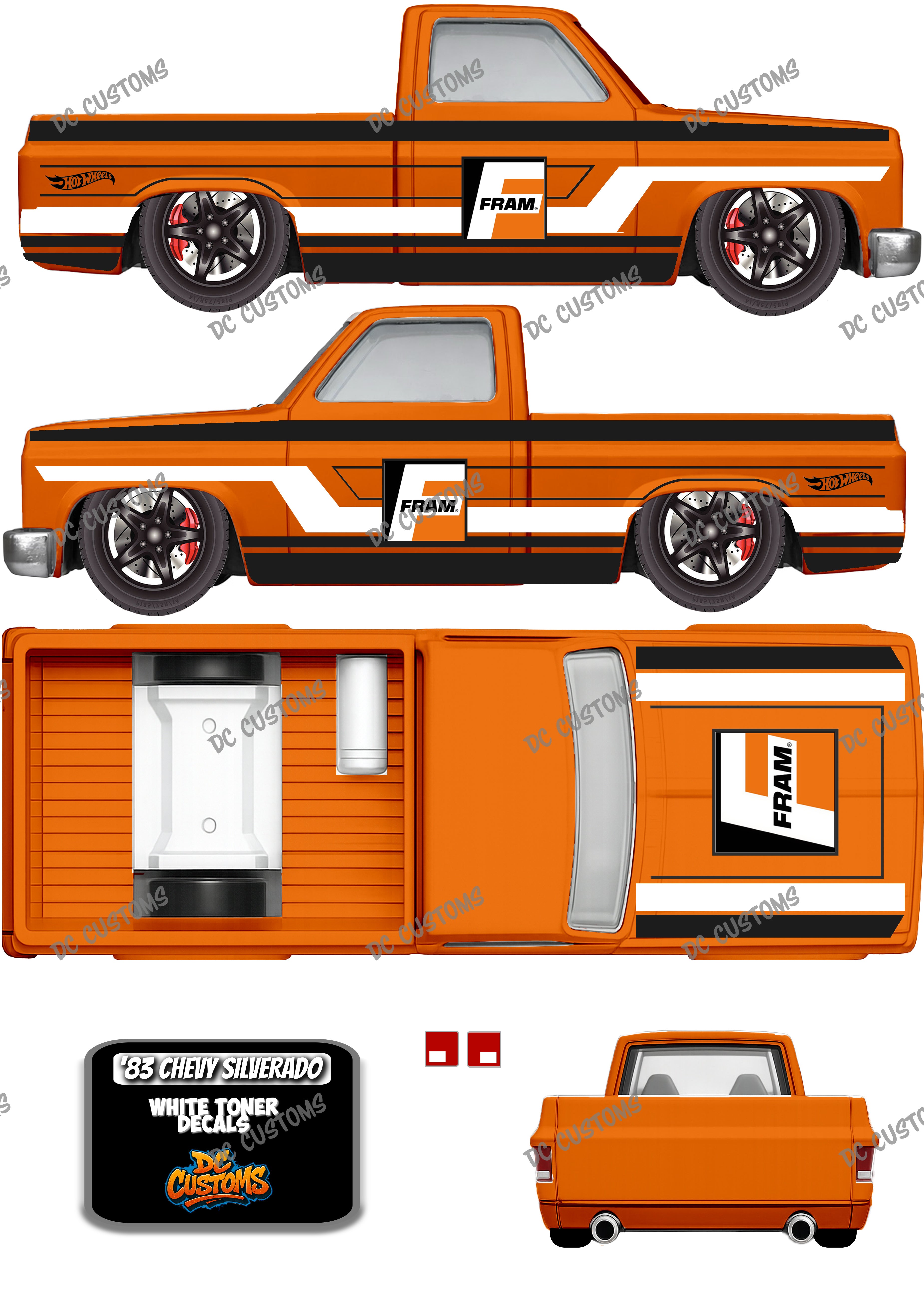 83 CHEVY SILVERADO (WHITE TONER) ORANGE FRAM