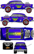 55 CEHVY GASSER (WHITE TONER( DECALS PROBLEM CHILD