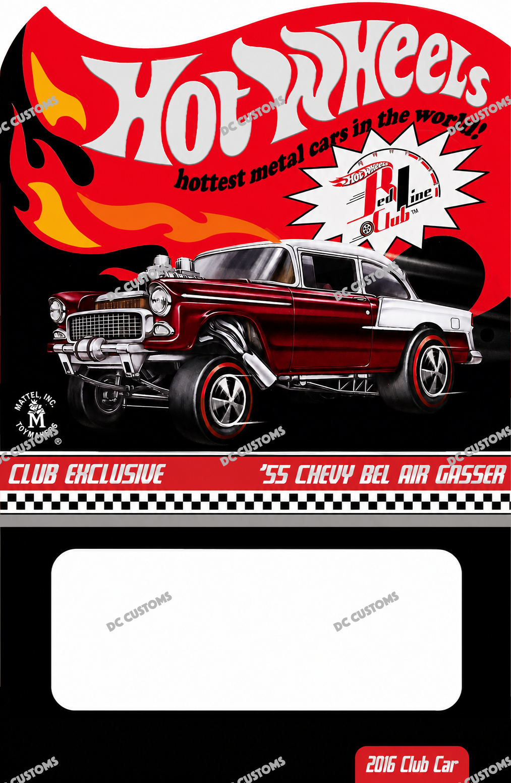 CUSTOM CARD FOR HW 55 CHEVY GASSER RED RLC