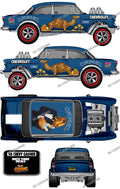 55 CHEVY GASSER (WHITE TONER) DECALS CAMEL