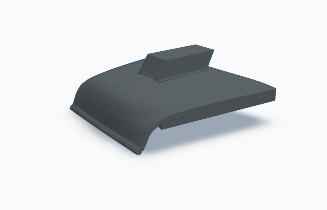 55 Chevy gasser 2 lane blacktop Hood  (3D printed Resin 1:64 scale)