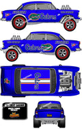 55 CHEVY GASSER (WHITE TONER) DECALS FLORIDA GATORS