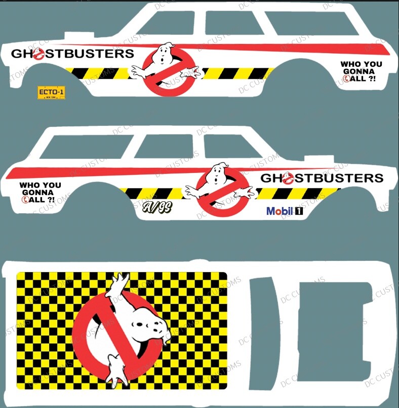 64 CHEVY NOVA WAGON GASSER (WHITE TONER) DECALS ECTO GHOST BUSTERS