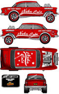 55 CHEVY GASSER (WHITE TONER) DECALS NUKA COLA