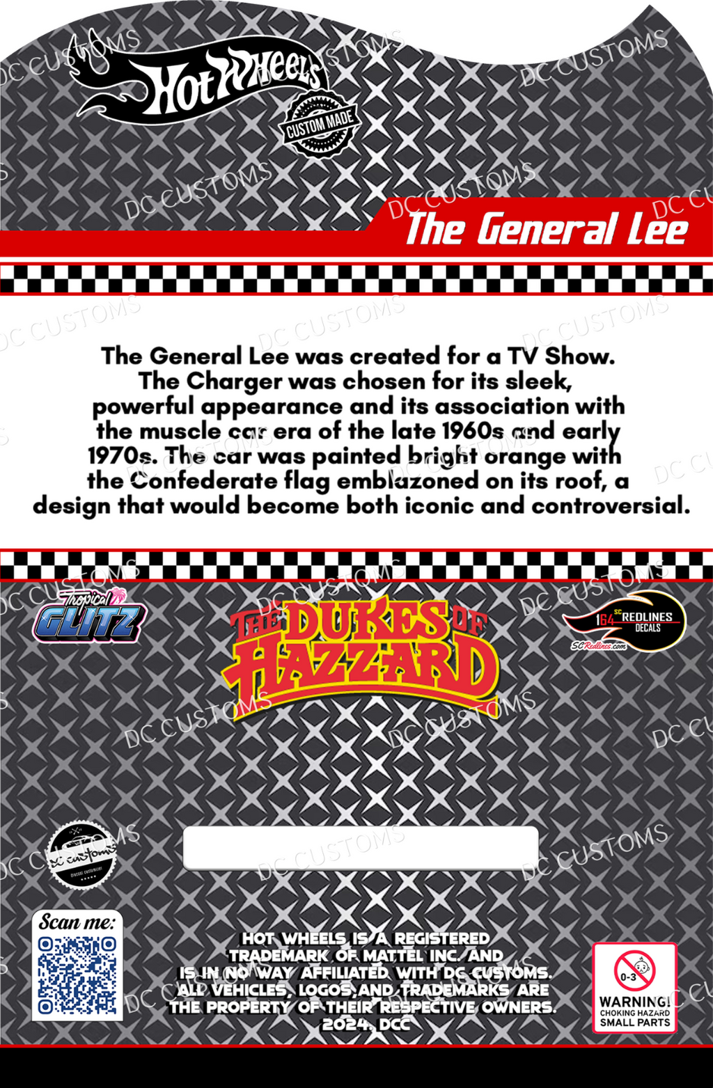 CUSTOM CARD FOR DODGE CHARGER "GENERAL LEE"