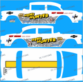 55 CHEVY GASSER (WHITE TONER) DECALS HEMI HUNTER
