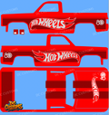 83 CHEVY SILVERADO (WHITE TONER) DECALS 80TH ANNIVERSAY RED