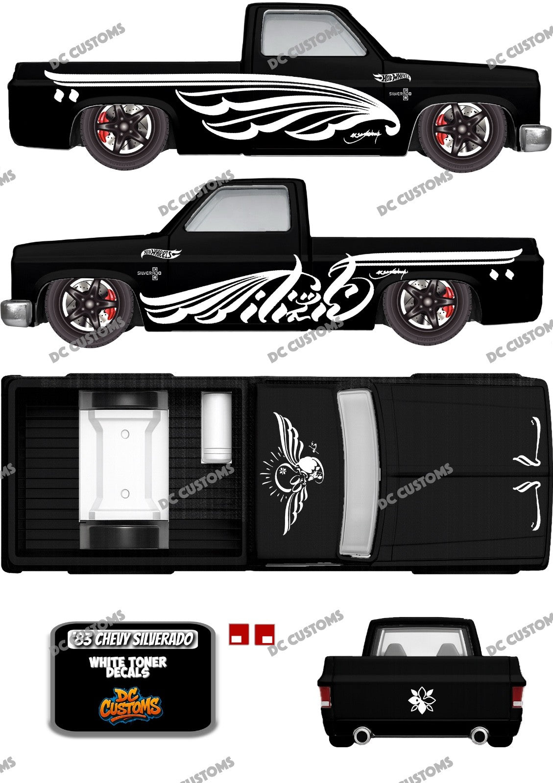 83 CHEVY SILVERADO (WHITE TONER) DECAL JAPAN CONVENTION