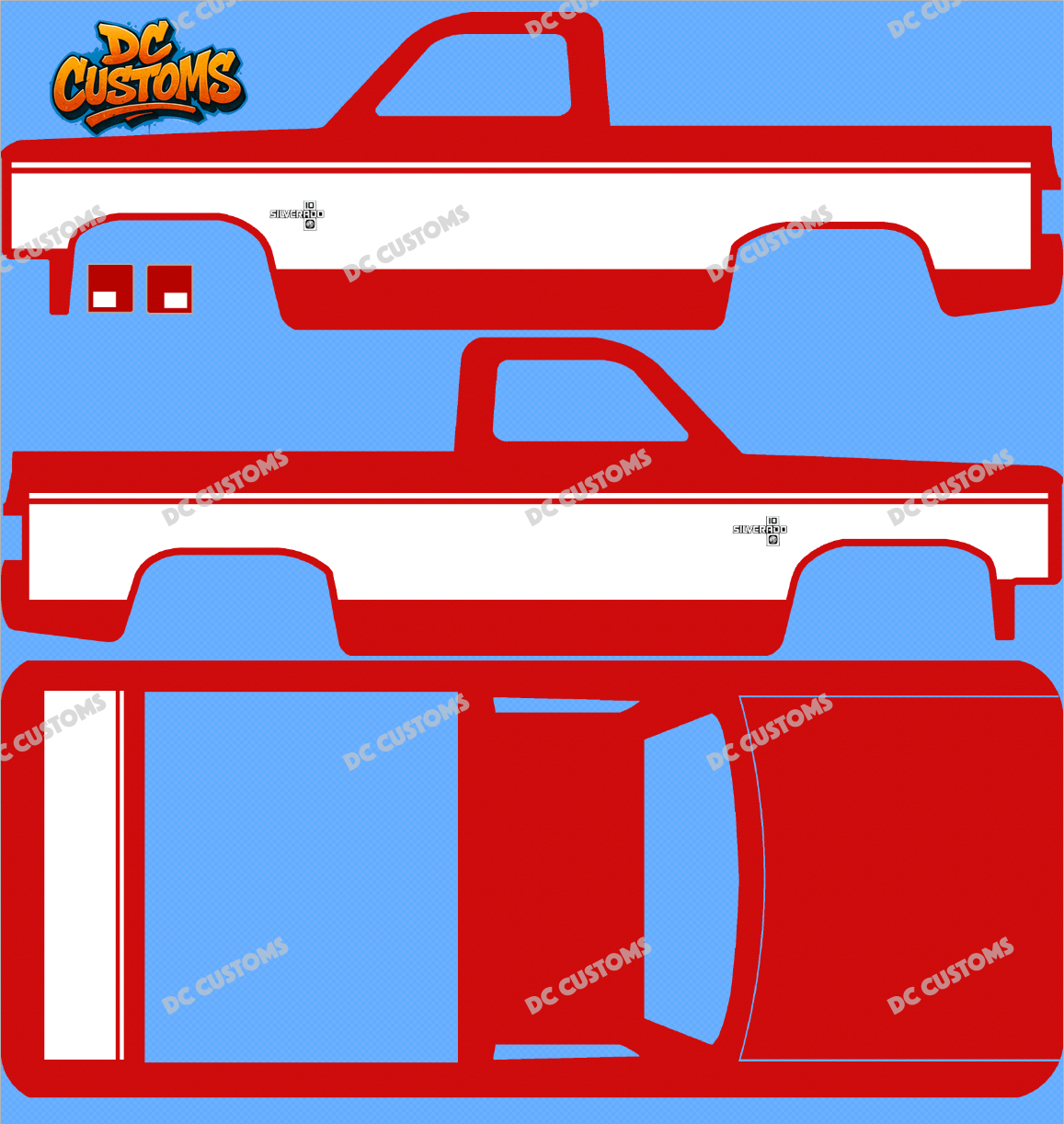 83 CHEVY SILVERADO (WHITE TONER) DECALS MODERN CLASSIC